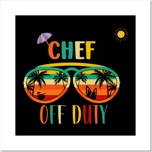 Chef Off Duty-Retro Vintage Sunglasses Beach vacation sun for Summertime Posters and Art